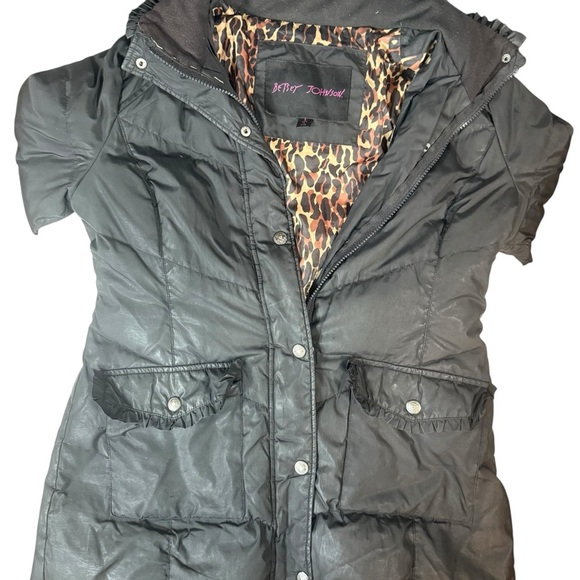 Betsey Johnson Charcoal Puffer Coat - Picture 3 of 15